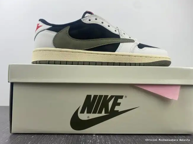 Official Maikesneakers Jordan x WMNS 1 Travis Scott Low Air OG Olive DZ4137-106 0531